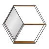 26" X 7" X 23" Lintz Hexagon Shelves With Mirror - Kate & Laurel All Things Decor