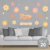 Big Dot Of Happiness Stay Groovy - Peel And Stick Boho Floral Home Decor Vinyl Wall Art Stickers - Wall Decals - Set Of 20