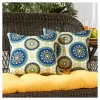 Set Of 2 Summer Medallion Outdoor Square Throw Pillows - Kensington Garden