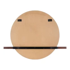 30" X 24" Fosset Round Frameless Mirror With Shelf Walnut Brown - Kate & Laurel All Things Decor -Home Decor Outlet Store GUEST c0f63cab 043a 469a 92c2 1802a5754083