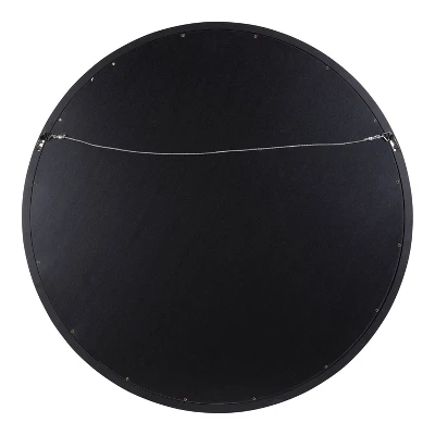 32" X 32" Hogan Round Framed Decorative Wall Mirror Black - Kate & Laurel All Things Decor 3 32" X 32" Hogan Round Framed Decorative Wall Mirror Black - Kate & Laurel All Things Decor - Image 3