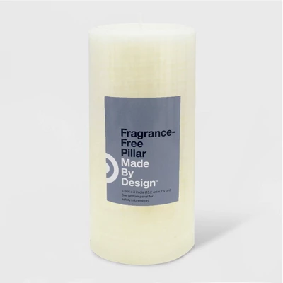 Unscented Pillar Candle Cream - Made By Design 2 Unscented Pillar Candle Cream - Made By Design - Image 2