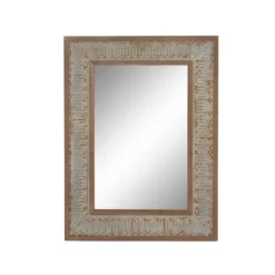 Wood Wall Mirror With Embossed Metal Gray - Olivia & May -Home Decor Outlet Store GUEST c721af48 36eb 4fbc bc68 5cf856e867a2