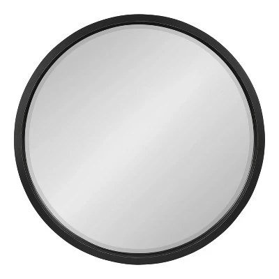 32" X 32" Hogan Round Framed Decorative Wall Mirror Black - Kate & Laurel All Things Decor 1 32" X 32" Hogan Round Framed Decorative Wall Mirror Black - Kate & Laurel All Things Decor