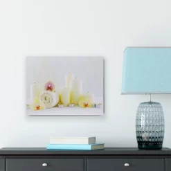 Northlight LED Lighted Candles And Orchids Spa Inspired Canvas Wall Art 15.75"