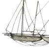 Stratton Home Decor Metal Sailboat Fleet Scene Intricate Hanging Wall Decor For Nautical, Ocean, Lakehouse, Or Eclectic Home Decor, Antique Silver