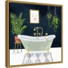 16" X 16" Boho Bath I By Victoria Borges Framed Canvas Wall Art - Amanti Art