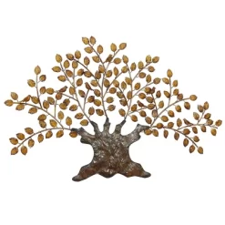 Traditional Metal Tree Indoor Outdoor Wall Decor With Leaves Brown - Olivia & May -Home Decor Outlet Store GUEST d038e124 6821 4733 9143 2a2517fd6c55
