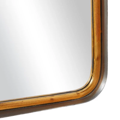 Metal Wall Mirror With Hanging Strap Gold - Olivia & May 3 Metal Wall Mirror With Hanging Strap Gold - Olivia & May - Image 3
