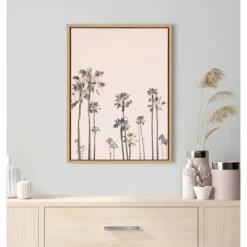 18" X 24" Sylvie Palm Tree Paradise Framed Canvas Wall Art By Caroline Pink/Mint - Kate And Laurel -Home Decor Outlet Store GUEST d314be87 28b4 4c0a bc88 579a789881b9