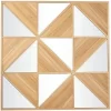Wood Geometric Triangle Mirrored Wall Decor Light Brown - Novogratz