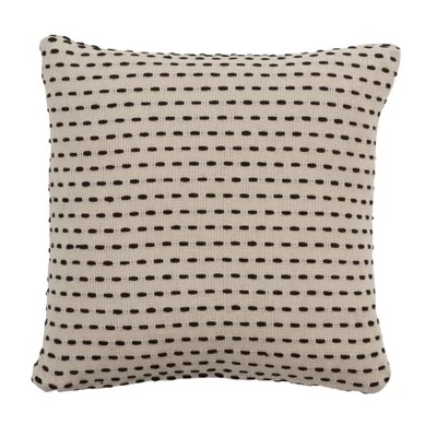 Saro Lifestyle Stitch Line Decorative Pillow Cover, Beige, 18" 1 Saro Lifestyle Stitch Line Decorative Pillow Cover, Beige, 18"