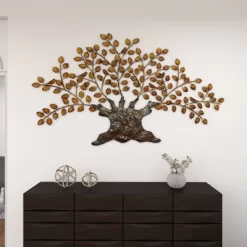 Traditional Metal Tree Indoor Outdoor Wall Decor With Leaves Brown - Olivia & May -Home Decor Outlet Store GUEST d7742f8e 82ae 49a2 83f2 b2d84e13e16a