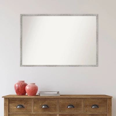 37" X 25" Non-Beveled Shiplap White Narrow Wood Wall Mirror - Amanti Art 7 37" X 25" Non-Beveled Shiplap White Narrow Wood Wall Mirror - Amanti Art - Image 7
