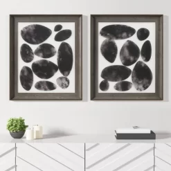 2pc Skipping Stones Geo UV Printed Shadowbox Wall Art Set Black - Madison Park -Home Decor Outlet Store GUEST db6df507 4685 4796 8504 320f03334ef1