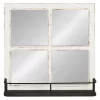 20" X 20" Jackson Wood Windowpane Mirror With Metal Shelf White - Kate And Laurel