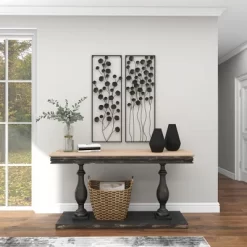 Farmhouse Metal Floral Wall Decor With Black Frame Set Of 2 Black - Olivia & May -Home Decor Outlet Store GUEST dde023f6 b2ba 4a31 9376 83a0d26bee9e