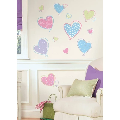 Hearts Peel And Stick Wall Decal - RoomMates 1 Hearts Peel And Stick Wall Decal - RoomMates