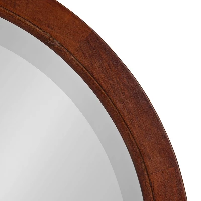 32" X 32" Hogan Round Framed Decorative Wall Mirror Walnut Brown - Kate & Laurel All Things Decor 2 32" X 32" Hogan Round Framed Decorative Wall Mirror Walnut Brown - Kate & Laurel All Things Decor - Image 2