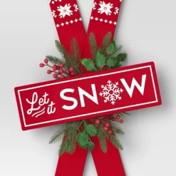Metal Skis 'Let It Snow' Wall Décor Red/White - Wondershop™ -Home Decor Outlet Store GUEST e4229510 c890 4e8f afb9 1ebbb828811c