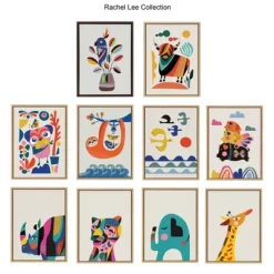 18" X 24" Sylvie Mid Century Modern Baby Elephant Framed Canvas Wall Art By Rachel Lee Natural - Kate And Laurel -Home Decor Outlet Store GUEST e737fe2b cd50 450d b40c e7ea2b9d5f76 1