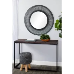 Metal Starburst Wall Mirror Black - Olivia & May