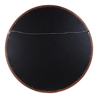 32" X 32" Hogan Round Framed Decorative Wall Mirror Walnut Brown - Kate & Laurel All Things Decor 3 32" X 32" Hogan Round Framed Decorative Wall Mirror Walnut Brown - Kate & Laurel All Things Decor - Image 3