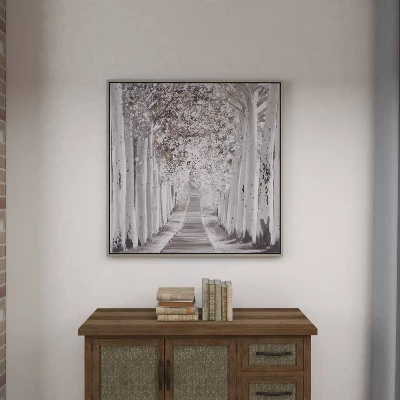 Canvas Landscape Trees Framed Wall Art With Silver Frame White - Olivia & May 7 Canvas Landscape Trees Framed Wall Art With Silver Frame White - Olivia & May - Image 7