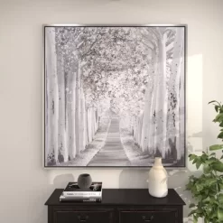 Canvas Landscape Trees Framed Wall Art With Silver Frame White - Olivia & May 33 Canvas Landscape Trees Framed Wall Art With Silver Frame White - Olivia & May -Home Decor Outlet Store GUEST e9531723 141a 4931 8294 f82c317d2564