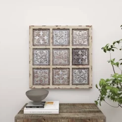 Metal Scroll Wall Decor With Embossed Details Beige - Olivia & May -Home Decor Outlet Store GUEST eaa60eb3 e23a 4658 92fb c03d03fc428e