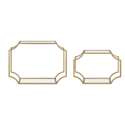 2pc Ciel Modern Glam Metal Wall Shelf Set - Kate & Laurel All Things Decor