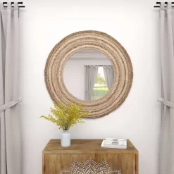 Wood Braided Frame Wall Mirror Beige - Olivia & May -Home Decor Outlet Store GUEST f0005e5c 1d69 460a 84ac e3ab1432f4cd