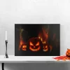 Northlight LED Lighted Jack-O-Lanterns In A Cemetery Halloween Canvas Wall Art 23.5" X 15.5"