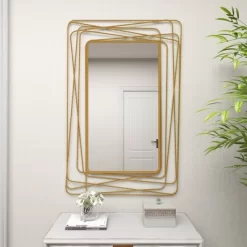 Metal Wall Mirror With Thin Metal Rectangle Frame Gold - Olivia & May 25 Metal Wall Mirror With Thin Metal Rectangle Frame Gold - Olivia & May -Home Decor Outlet Store GUEST f9802fee 5d15 4a85 b167 5cc8d98cfcda