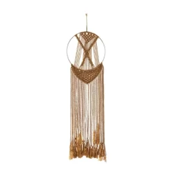 39" X 10" Fabric Macrame Handmade Intricately Weaved Wall Decor With Beaded Fringe Tassels Brown - Olivia & May -Home Decor Outlet Store GUEST f9cc6e2f dbeb 469e 861d 8c815ffdf2eb