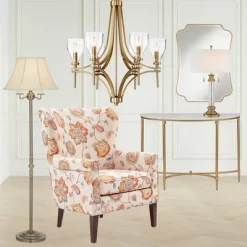 Noble Park Indara Scalloped Corner Rectangular Vanity Wall Mirror Modern Beveled Gold Wood Frame 27" Wide For Bathroom Bedroom Living Room Office -Home Decor Outlet Store GUEST fae868de 718d 4c8a 8482 61c1296a81f0