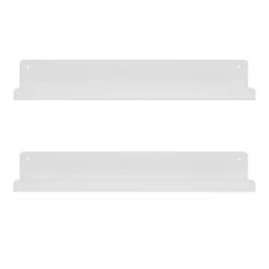 24" X 3" Mezzo Modern Metal Ledge Shelf Set White - Kate & Laurel All Things Decor