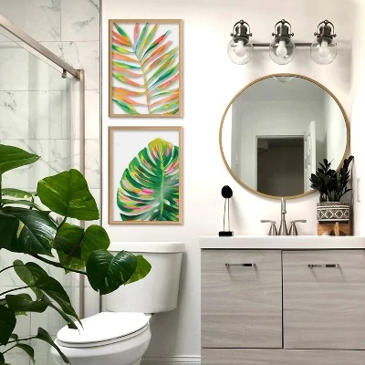 18" X 24" Blake Monstera Framed Printed Glass By Jessi Raulet Of Ettavee Natural - Kate & Laurel All Things Decor 4 18" X 24" Blake Monstera Framed Printed Glass By Jessi Raulet Of Ettavee Natural - Kate & Laurel All Things Decor - Image 4
