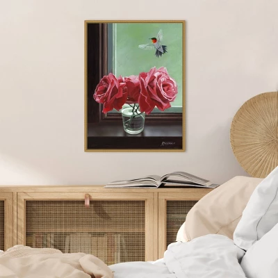 18" X 24" Window Shopping Rose By Fred Szatkowski Framed Canvas Wall Art - Amanti Art 5 18" X 24" Window Shopping Rose By Fred Szatkowski Framed Canvas Wall Art - Amanti Art - Image 5