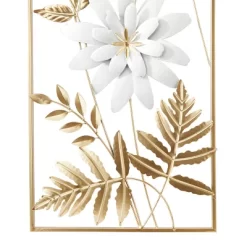 Set Of 2 Metal Floral Wall Decors With Gold Frame - Olivia & May -Home Decor Outlet Store GUEST fe73f945 b1ce 4a29 85df a89ad6285248