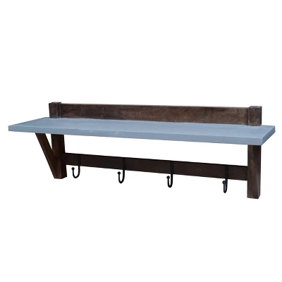 Brookside Entryway Coat Hook Concrete Coated Top And Wood Light Gray/Brown - Alaterre Furniture 3 Brookside Entryway Coat Hook Concrete Coated Top And Wood Light Gray/Brown - Alaterre Furniture - Image 3